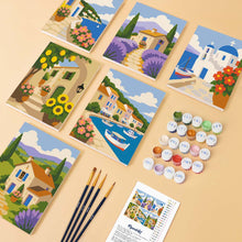 Carica l'immagine nel visualizzatore di Gallery, Mini Set Dipingere con i numeri 15x20cm (6 pezzi) - Vedute Mediterranee
