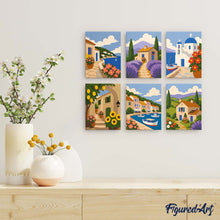Carica l'immagine nel visualizzatore di Gallery, Mini Set Dipingere con i numeri 15x20cm (6 pezzi) - Vedute Mediterranee