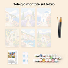 Carica l'immagine nel visualizzatore di Gallery, Mini Set Dipingere con i numeri 15x20cm (6 pezzi) - Vedute Mediterranee