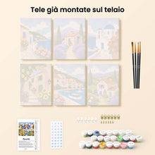 Carica l'immagine nel visualizzatore di Gallery, Mini Set Dipingere con i numeri 15x20cm (6 pezzi) - Vedute Mediterranee
