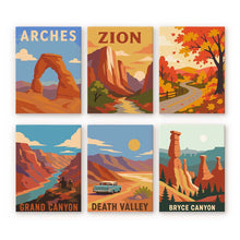 Carica l'immagine nel visualizzatore di Gallery, Mini Set Dipingere con i numeri 15x20cm (6 pezzi) - Parchi Nazionali -  Deserto del Sud-Ovest Figured'Art