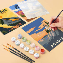 Carica l'immagine nel visualizzatore di Gallery, Mini Set Dipingere con i numeri 15x20cm (6 pezzi) - Parchi Nazionali - America Iconica