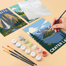 Carica l'immagine nel visualizzatore di Gallery, Mini Set Dipingere con i numeri 15x20cm (6 pezzi) - Parchi Nazionali - Costa del Pacifico e Cascate