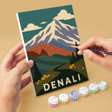 Carica l'immagine nel visualizzatore di Gallery, Mini Set Dipingere con i numeri 15x20cm (6 pezzi) - Parchi Nazionali - Alaska e Montagne Rocciose del Nord