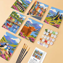 Carica l'immagine nel visualizzatore di Gallery, Mini Set Dipingere con i numeri 15x20cm (6 pezzi) - Classici viaggi in Scozia