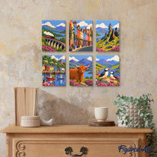 Carica l'immagine nel visualizzatore di Gallery, Mini Set Dipingere con i numeri 15x20cm (6 pezzi) - Classici viaggi in Scozia