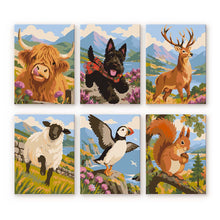 Carica l'immagine nel visualizzatore di Gallery, Mini Set Dipingere con i numeri 15x20cm (6 pezzi) - Animali della Scozia Figured'Art
