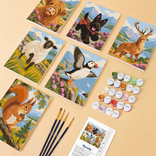 Carica l'immagine nel visualizzatore di Gallery, Mini Set Dipingere con i numeri 15x20cm (6 pezzi) - Animali della Scozia