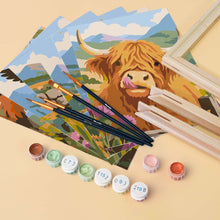 Carica l'immagine nel visualizzatore di Gallery, Mini Set Dipingere con i numeri 15x20cm (6 pezzi) - Animali della Scozia