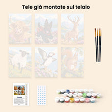 Carica l'immagine nel visualizzatore di Gallery, Mini Set Dipingere con i numeri 15x20cm (6 pezzi) - Animali della Scozia