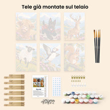 Carica l'immagine nel visualizzatore di Gallery, Mini Set Dipingere con i numeri 15x20cm (6 pezzi) - Animali della Scozia