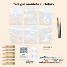 Carica l'immagine nel visualizzatore di Gallery, Mini Set Dipingere con i numeri 15x20cm (6 pezzi) - Costa Scozzese