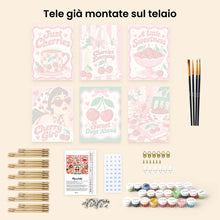 Carica l'immagine nel visualizzatore di Gallery, Mini Set Dipingere con i numeri 15x20cm (6 pezzi) - Dolce Vita e Ciliegie