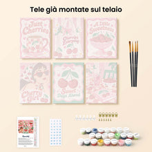 Carica l'immagine nel visualizzatore di Gallery, Mini Set Dipingere con i numeri 15x20cm (6 pezzi) - Dolce Vita e Ciliegie