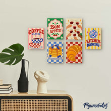 Carica l'immagine nel visualizzatore di Gallery, Mini Set Dipingere con i numeri 15x20cm (6 pezzi) - Cucina e Caffè Retrò