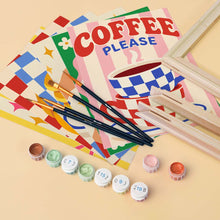 Carica l'immagine nel visualizzatore di Gallery, Mini Set Dipingere con i numeri 15x20cm (6 pezzi) - Cucina e Caffè Retrò