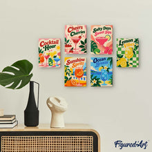 Carica l'immagine nel visualizzatore di Gallery, Mini Set Dipingere con i numeri 15x20cm (6 pezzi) - Sorsi d’Estate