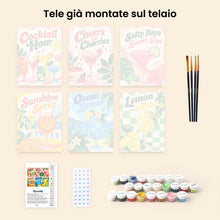 Carica l'immagine nel visualizzatore di Gallery, Mini Set Dipingere con i numeri 15x20cm (6 pezzi) - Sorsi d’Estate