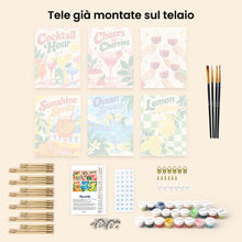 Carica l'immagine nel visualizzatore di Gallery, Mini Set Dipingere con i numeri 15x20cm (6 pezzi) - Sorsi d’Estate