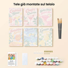 Carica l'immagine nel visualizzatore di Gallery, Mini Set Dipingere con i numeri 15x20cm (6 pezzi) - Sorsi d’Estate