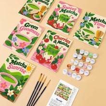 Carica l'immagine nel visualizzatore di Gallery, Mini Set Dipingere con i numeri 15x20cm (6 pezzi) - L’Ora del Matcha