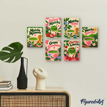 Carica l'immagine nel visualizzatore di Gallery, Mini Set Dipingere con i numeri 15x20cm (6 pezzi) - L’Ora del Matcha