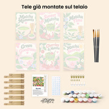 Carica l'immagine nel visualizzatore di Gallery, Mini Set Dipingere con i numeri 15x20cm (6 pezzi) - L’Ora del Matcha
