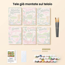 Carica l'immagine nel visualizzatore di Gallery, Mini Set Dipingere con i numeri 15x20cm (6 pezzi) - L’Ora del Matcha