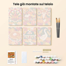 Carica l'immagine nel visualizzatore di Gallery, Mini Set Dipingere con i numeri 15x20cm (6 pezzi) - Arte del Ringraziamento