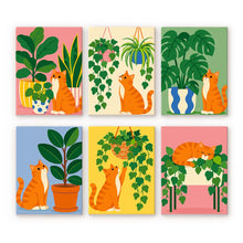 Carica l'immagine nel visualizzatore di Gallery, Mini Set Dipingere con i numeri 15x20cm (6 pezzi) - Gatti e Piante da Appartamento Figured'Art
