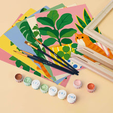 Carica l'immagine nel visualizzatore di Gallery, Mini Set Dipingere con i numeri 15x20cm (6 pezzi) - Gatti e Piante da Appartamento