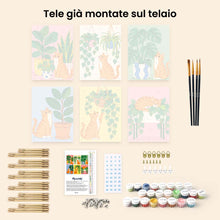 Carica l'immagine nel visualizzatore di Gallery, Mini Set Dipingere con i numeri 15x20cm (6 pezzi) - Gatti e Piante da Appartamento