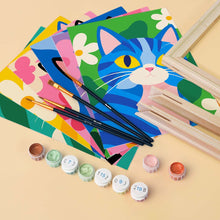 Carica l'immagine nel visualizzatore di Gallery, Mini Set Dipingere con i numeri 15x20cm (6 pezzi) - Gatti Colorati