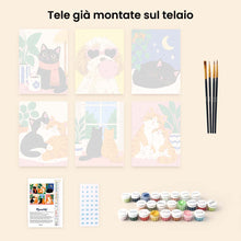 Carica l'immagine nel visualizzatore di Gallery, Mini Set Dipingere con i numeri 15x20cm (6 pezzi) - Momenti Coccolosi
