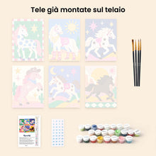 Carica l'immagine nel visualizzatore di Gallery, Mini Set Dipingere con i numeri 15x20cm (6 pezzi) - Corsa nel Deserto