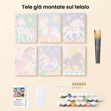 Carica l'immagine nel visualizzatore di Gallery, Mini Set Dipingere con i numeri 15x20cm (6 pezzi) - Corsa nel Deserto
