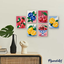 Carica l'immagine nel visualizzatore di Gallery, Mini Set Dipingere con i numeri 15x20cm (6 pezzi) - Frutta Disco