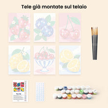 Carica l'immagine nel visualizzatore di Gallery, Mini Set Dipingere con i numeri 15x20cm (6 pezzi) - Frutta Disco