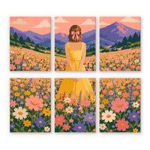 Carica l'immagine nel visualizzatore di Gallery, Mini Set Dipingere con i numeri 15x20cm (6 pezzi) - Prato Fiorito da Sogno Figured'Art
