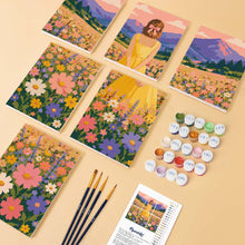 Carica l'immagine nel visualizzatore di Gallery, Mini Set Dipingere con i numeri 15x20cm (6 pezzi) - Prato Fiorito da Sogno