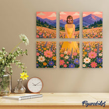 Carica l'immagine nel visualizzatore di Gallery, Mini Set Dipingere con i numeri 15x20cm (6 pezzi) - Prato Fiorito da Sogno