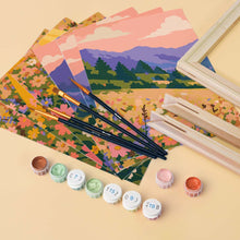 Carica l'immagine nel visualizzatore di Gallery, Mini Set Dipingere con i numeri 15x20cm (6 pezzi) - Prato Fiorito da Sogno