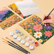 Carica l'immagine nel visualizzatore di Gallery, Mini Set Dipingere con i numeri 15x20cm (6 pezzi) - Prato Fiorito da Sogno