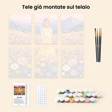 Carica l'immagine nel visualizzatore di Gallery, Mini Set Dipingere con i numeri 15x20cm (6 pezzi) - Prato Fiorito da Sogno