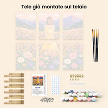 Carica l'immagine nel visualizzatore di Gallery, Mini Set Dipingere con i numeri 15x20cm (6 pezzi) - Prato Fiorito da Sogno