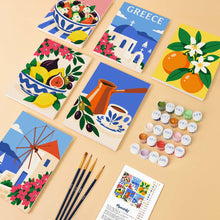 Carica l'immagine nel visualizzatore di Gallery, Mini Set Dipingere con i numeri 15x20cm (6 pezzi) - Estate Greca
