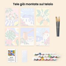 Carica l'immagine nel visualizzatore di Gallery, Mini Set Dipingere con i numeri 15x20cm (6 pezzi) - Estate Greca