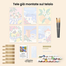 Carica l'immagine nel visualizzatore di Gallery, Mini Set Dipingere con i numeri 15x20cm (6 pezzi) - Estate Greca