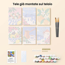 Carica l'immagine nel visualizzatore di Gallery, Mini Set Dipingere con i numeri 15x20cm (6 pezzi) - Estate Greca