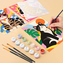 Carica l'immagine nel visualizzatore di Gallery, Mini Set Dipingere con i numeri 15x20cm (6 pezzi) - Gatti Groovy